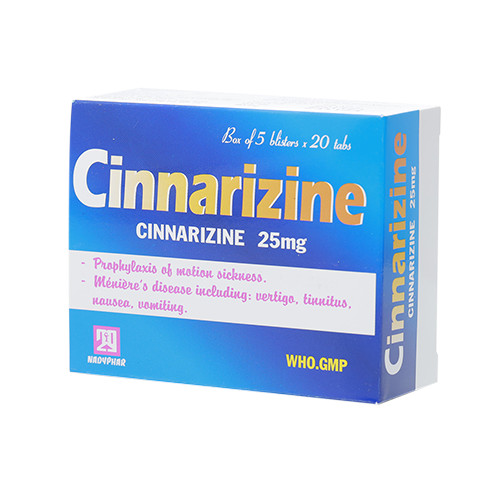 Cinnarizine (Hộp 5 vỉ x 20 viên)