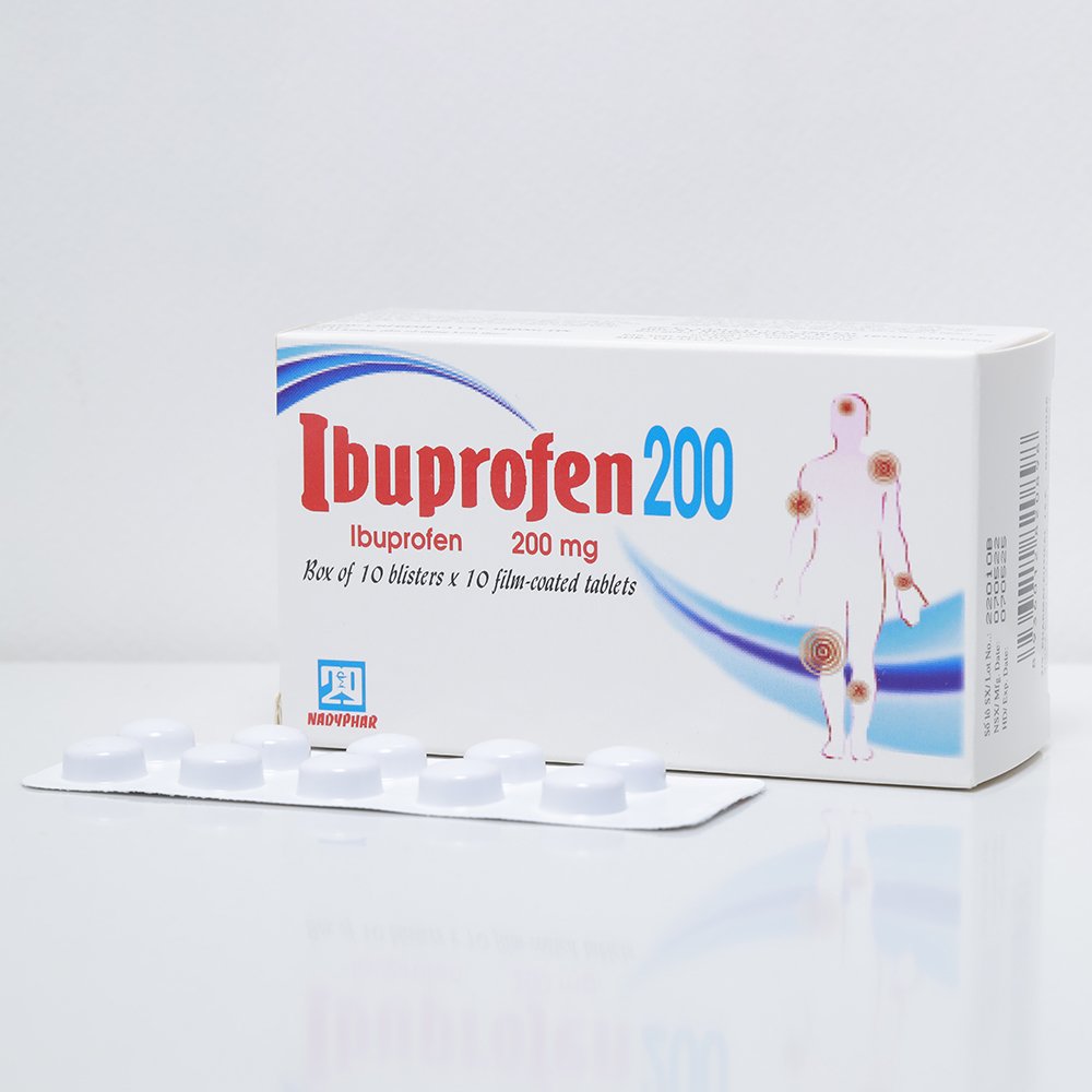 Ibuprofen 200 (Hộp 10 vỉ x 10 viên)