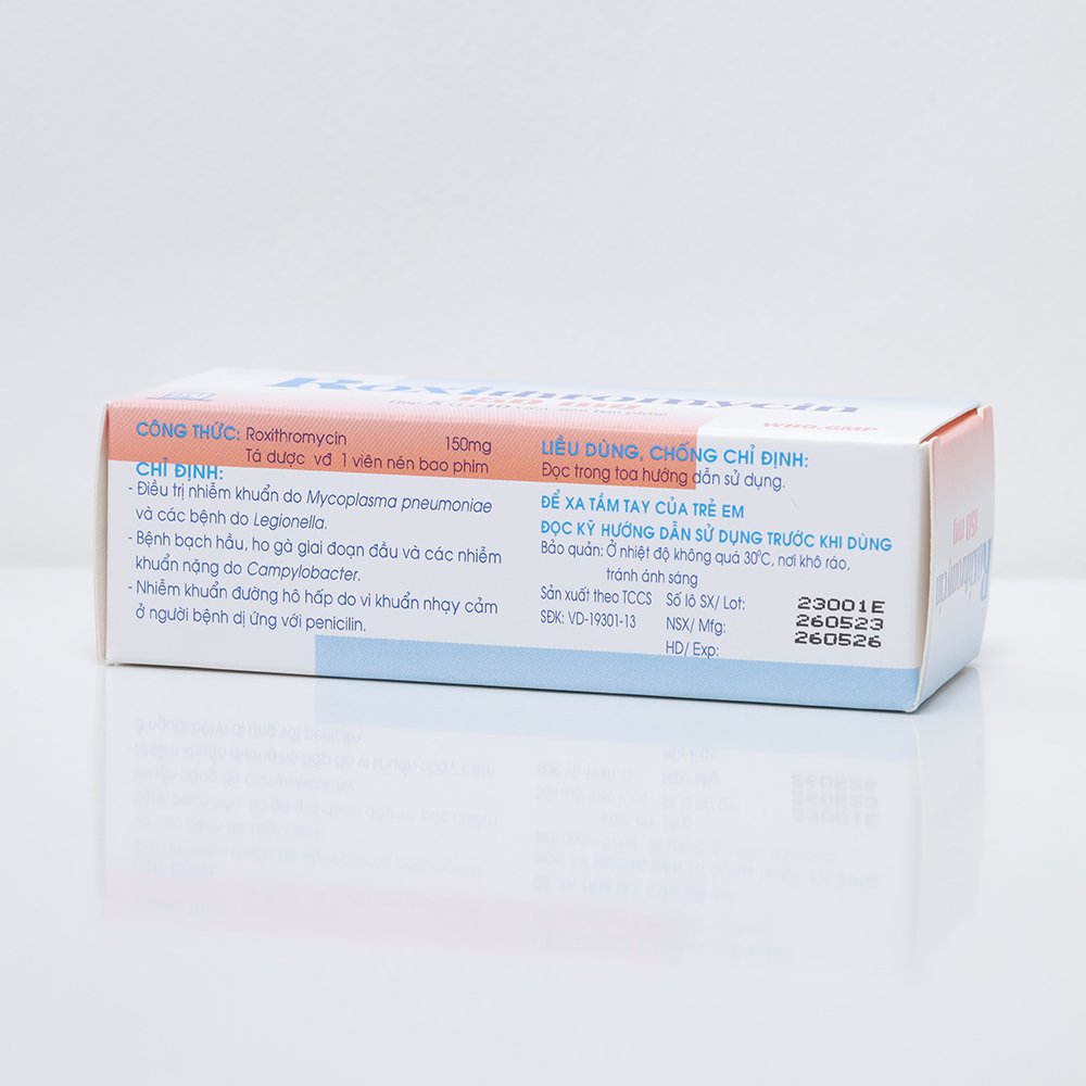 Roxithromycin 150mg (Hộp 5 vỉ x 10 viên)