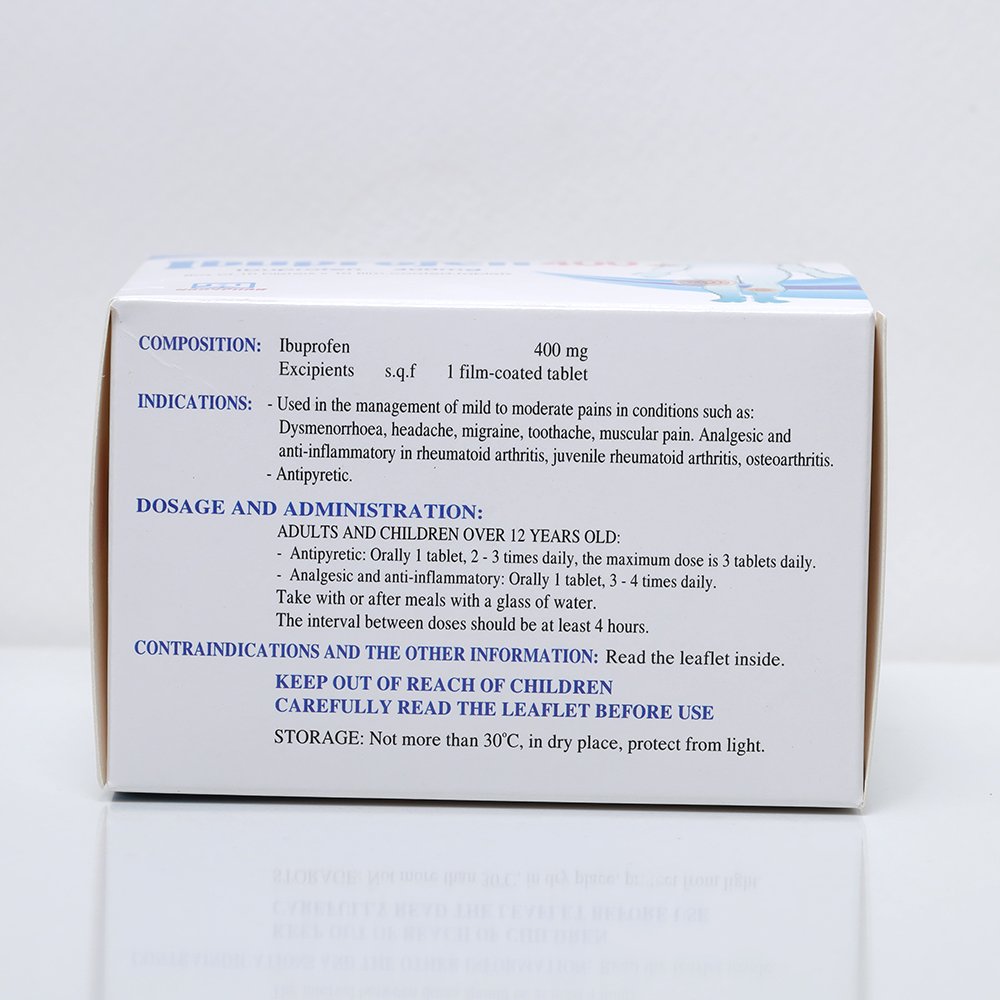 Ibuprofen 400 (Hộp 10 vỉ x 10 viên)