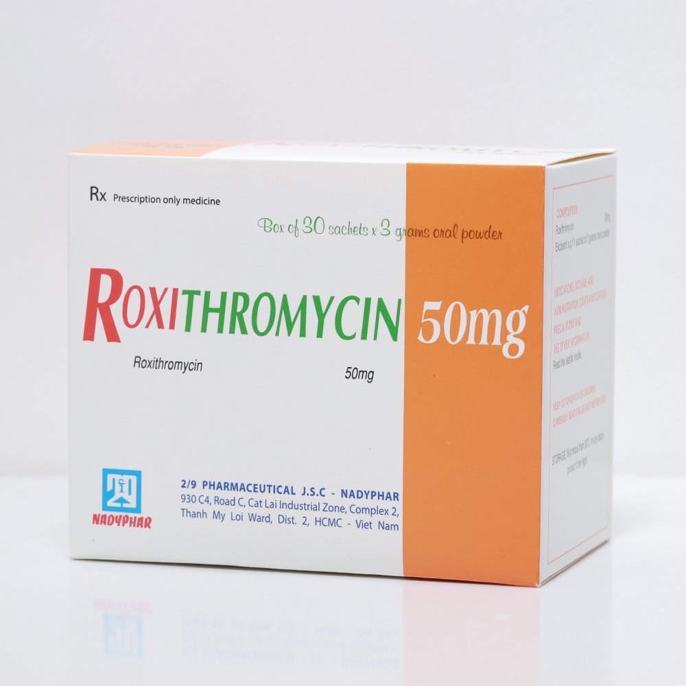 Roxithromycin 50mg (Hộp 30 gói x 3 gam)